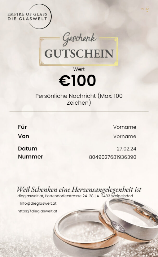 Geschenkkarte Gutschein Hochzeit